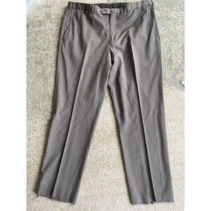 Ermenegildo Zegna Size 40 Green/Gray Flat Front 100% Wool Dress Pants Portugal